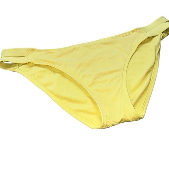 Kona Sol sz XL Yellow double strap cheeky bikini bottom swim suit NWOT LOW RISE - Picture 6 of 7
